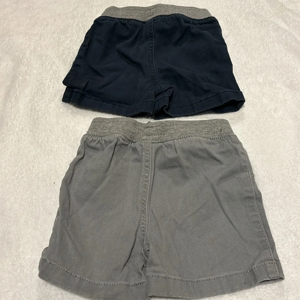 Jumping beans shorts size 12 months- navy and gray with string tie in front